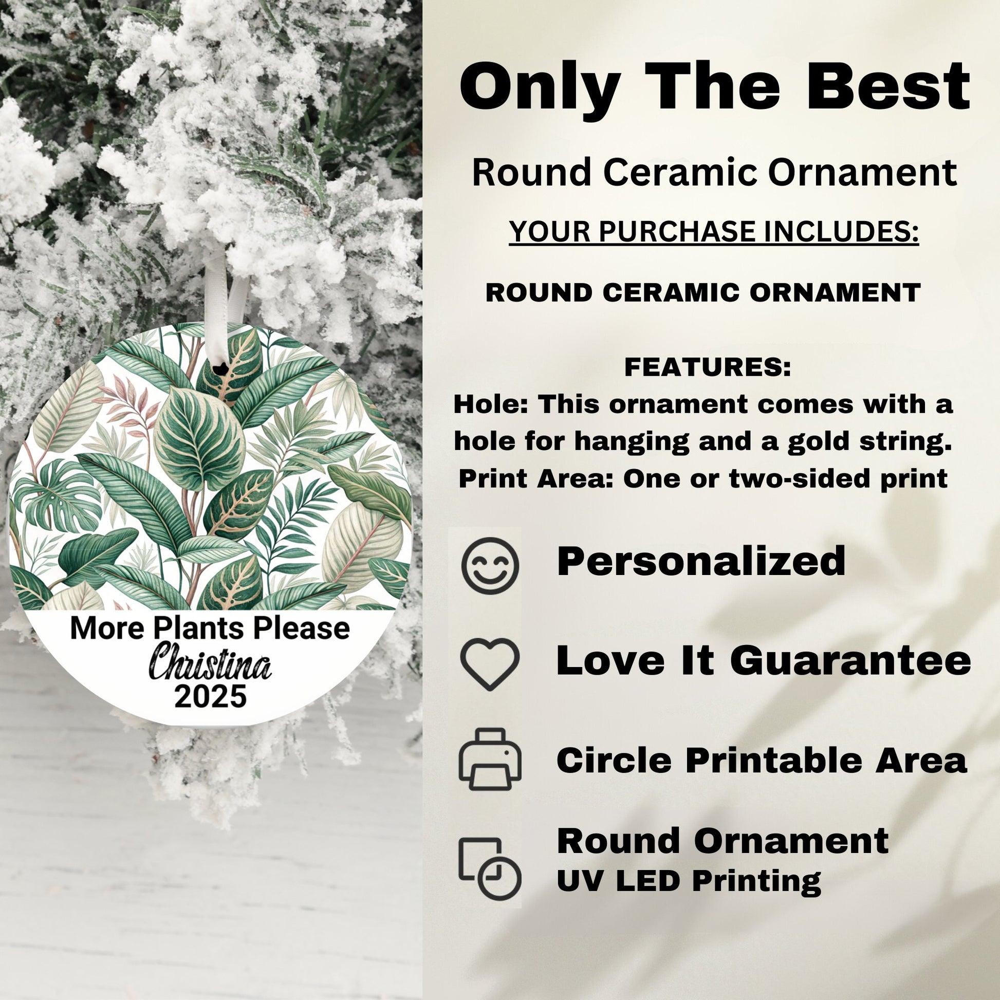 More Plants Please Personalized Round Ornament product