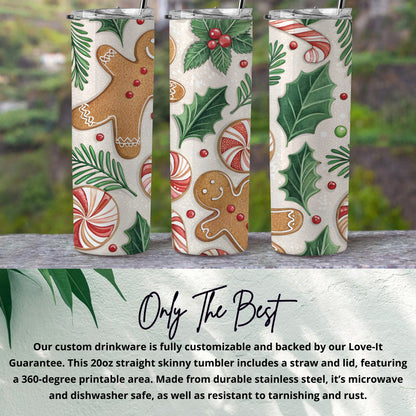 Festive Holiday Gingerbread Straight Skinny Tumbler