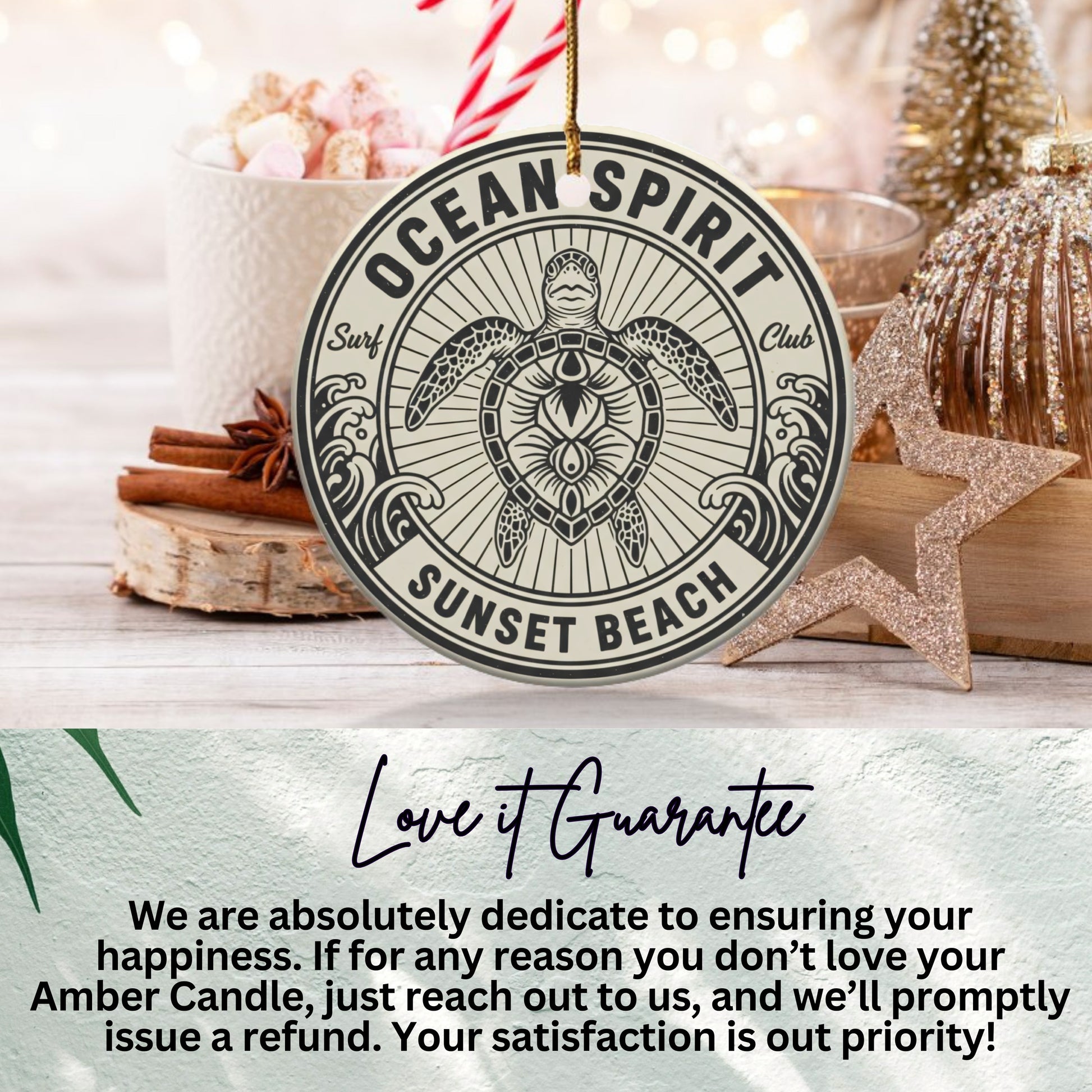 Ocean Spirit Sunset Beach Surf Club Ornament product