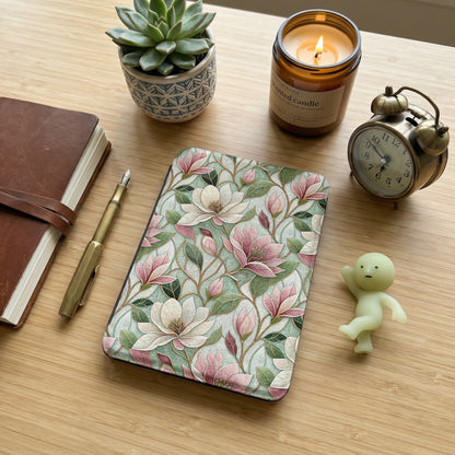 Floral Pattern Journal with Blooming Magnolia Cover Design