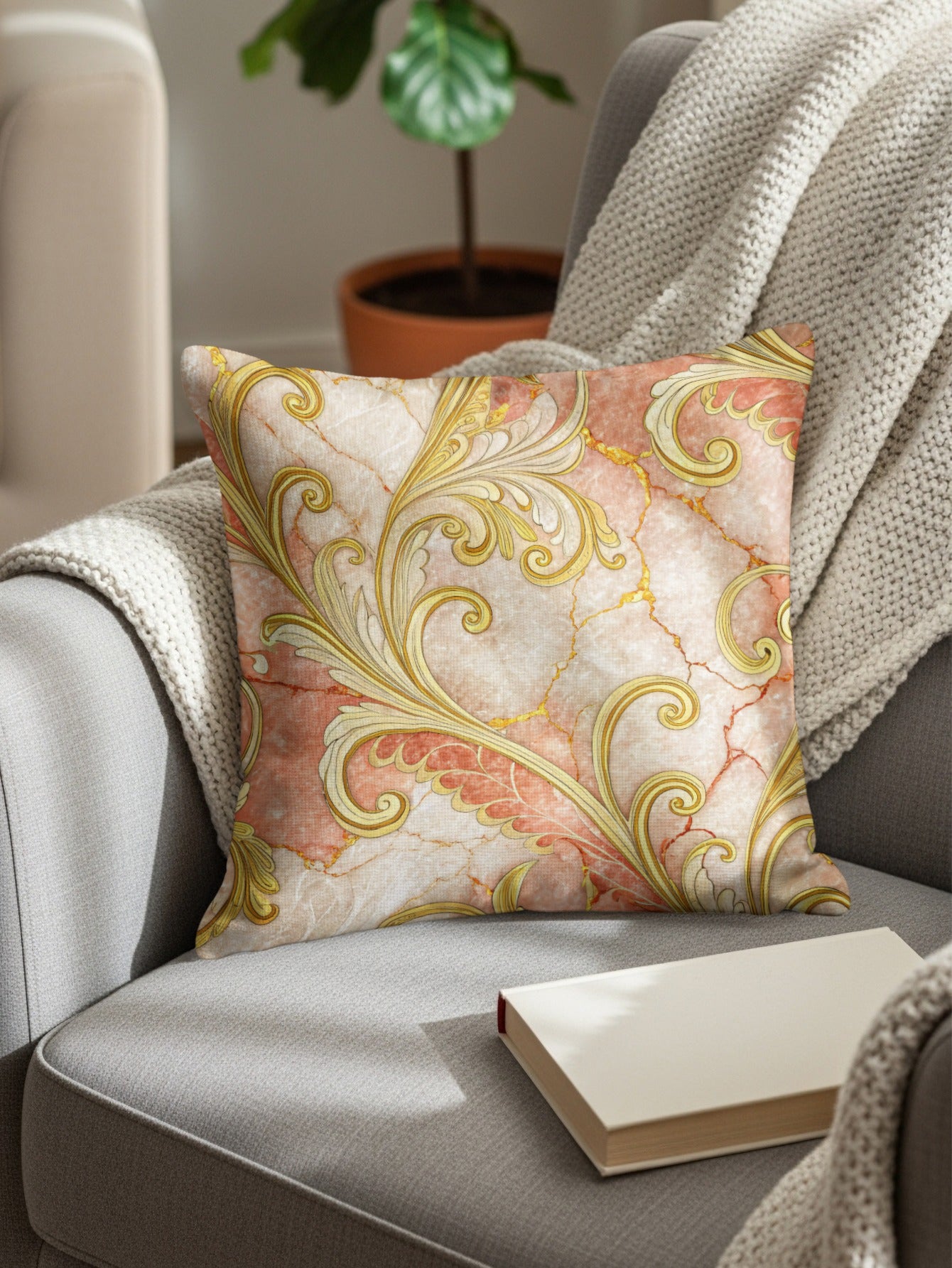 Elegant Baroque Style Decorative Throw Pillow