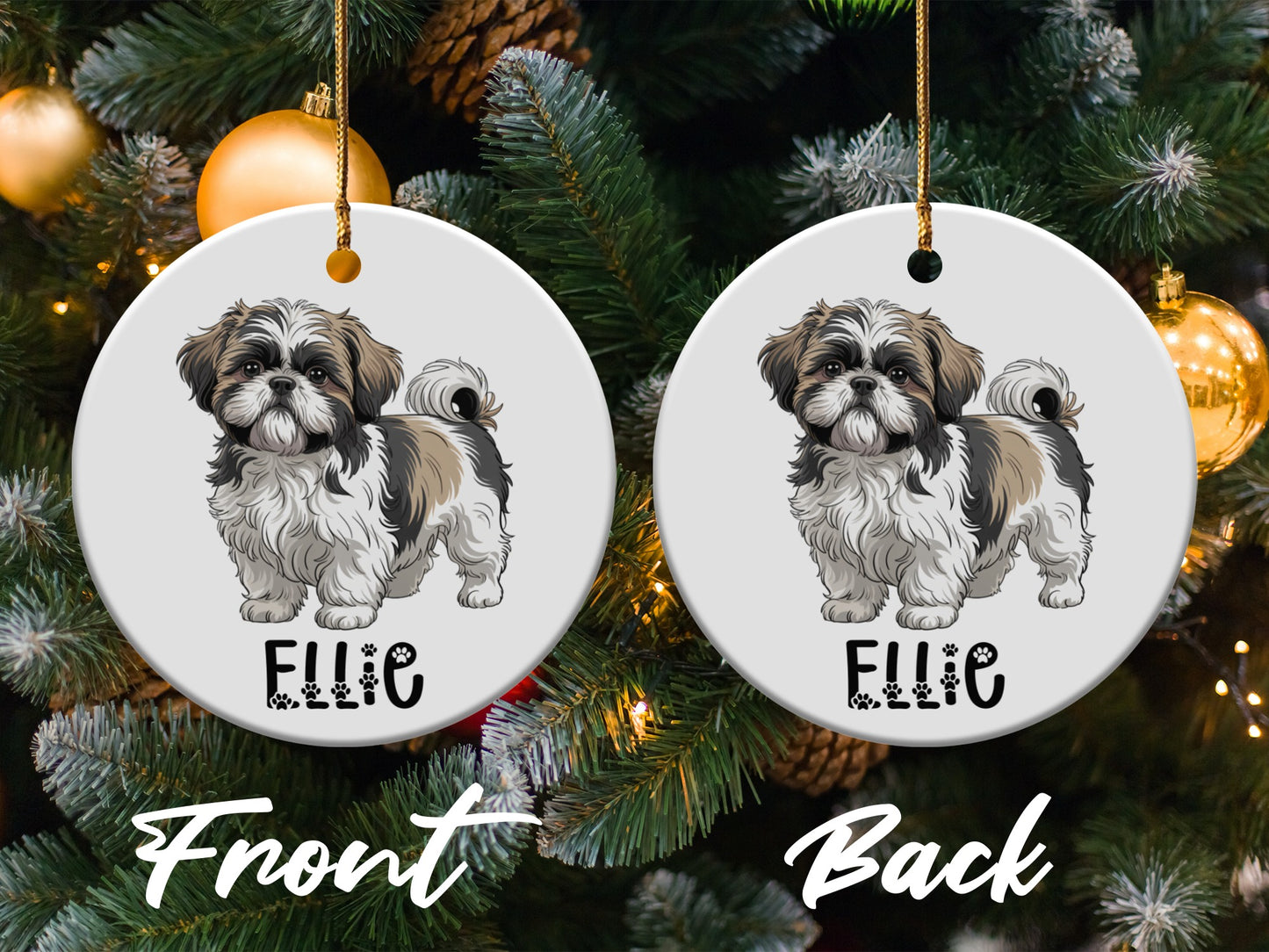 Personalized Dog Photo Christmas Tree Hanging Ornament product