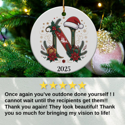 Christmas Tree Ornament with Letter N product