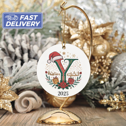 Personalized Christmas Ornament with Letter Y product