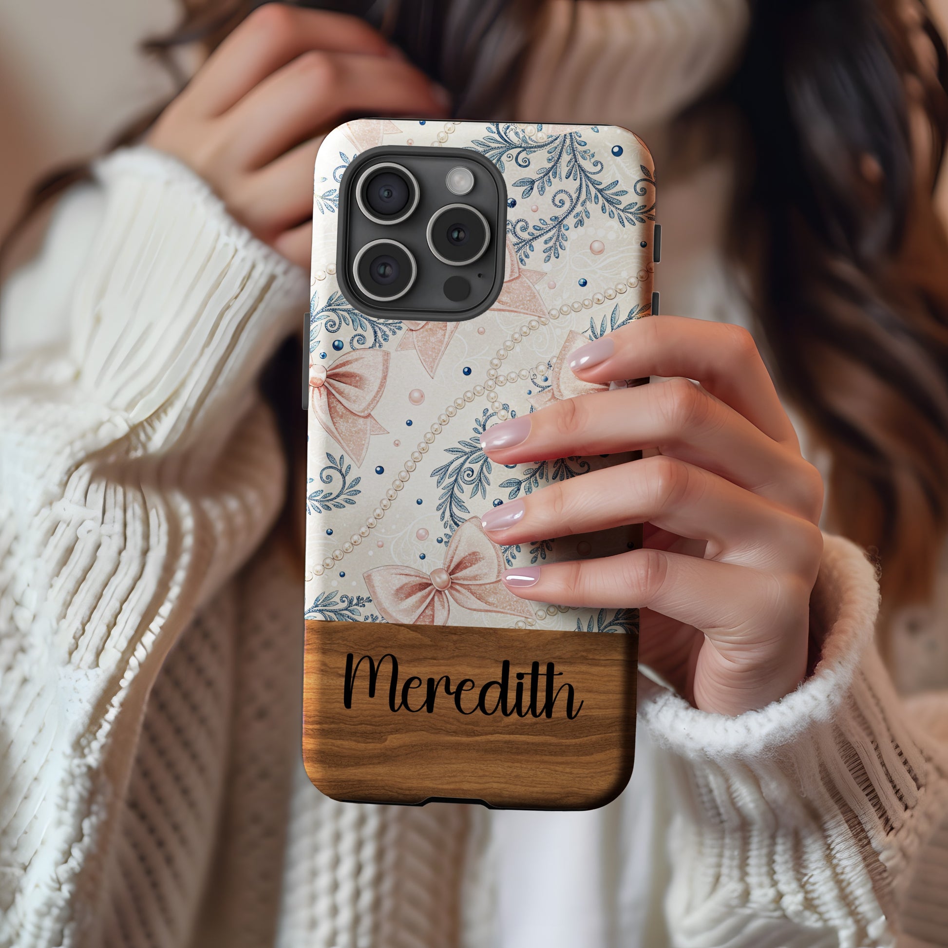Personalized Floral Pattern Custom Name Phone Case
