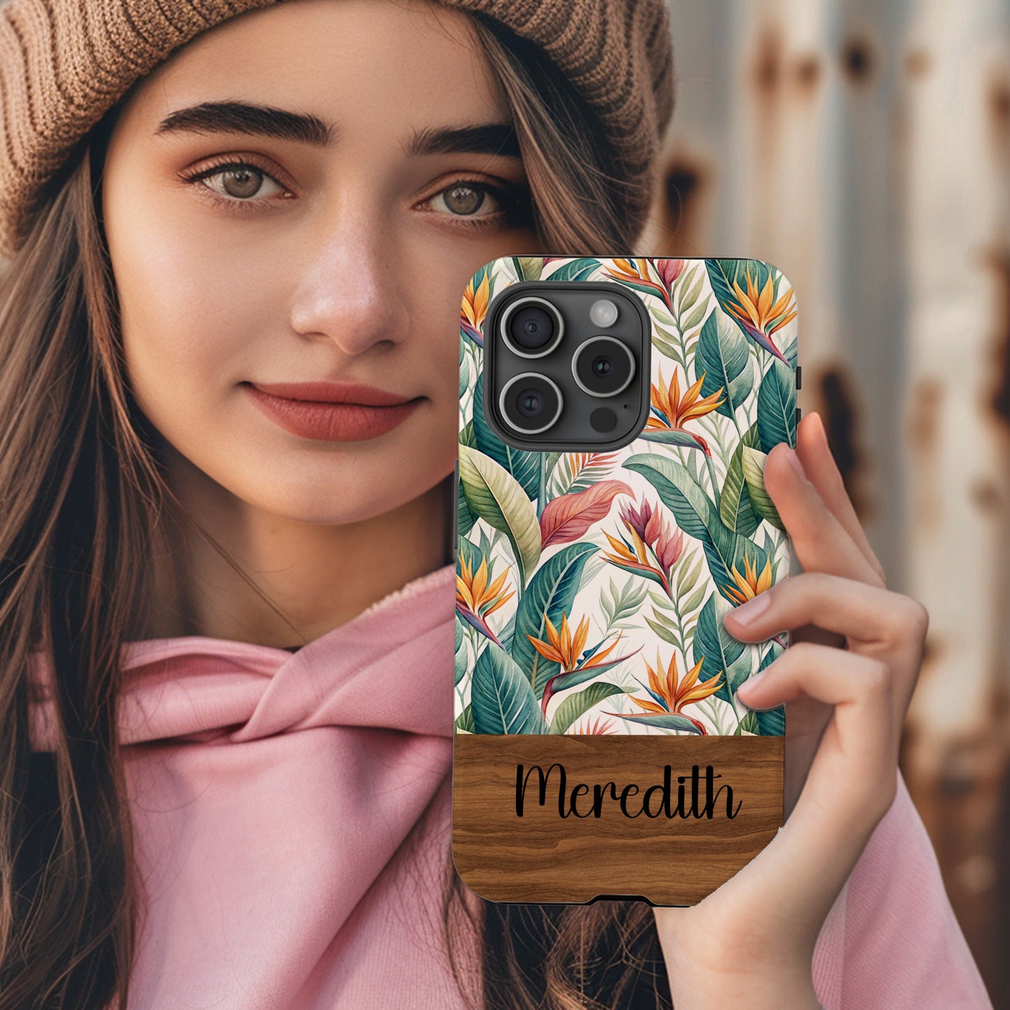 Custom Floral Design with Name Meredith Phone Case
