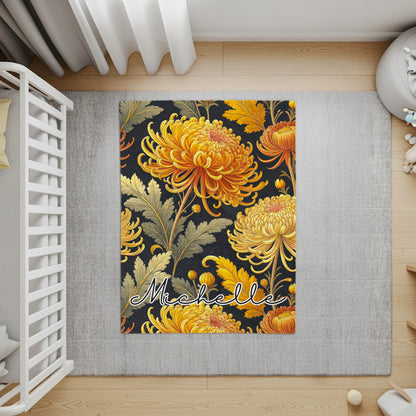 Personalized Floral Rug with Elegant Michelle Design