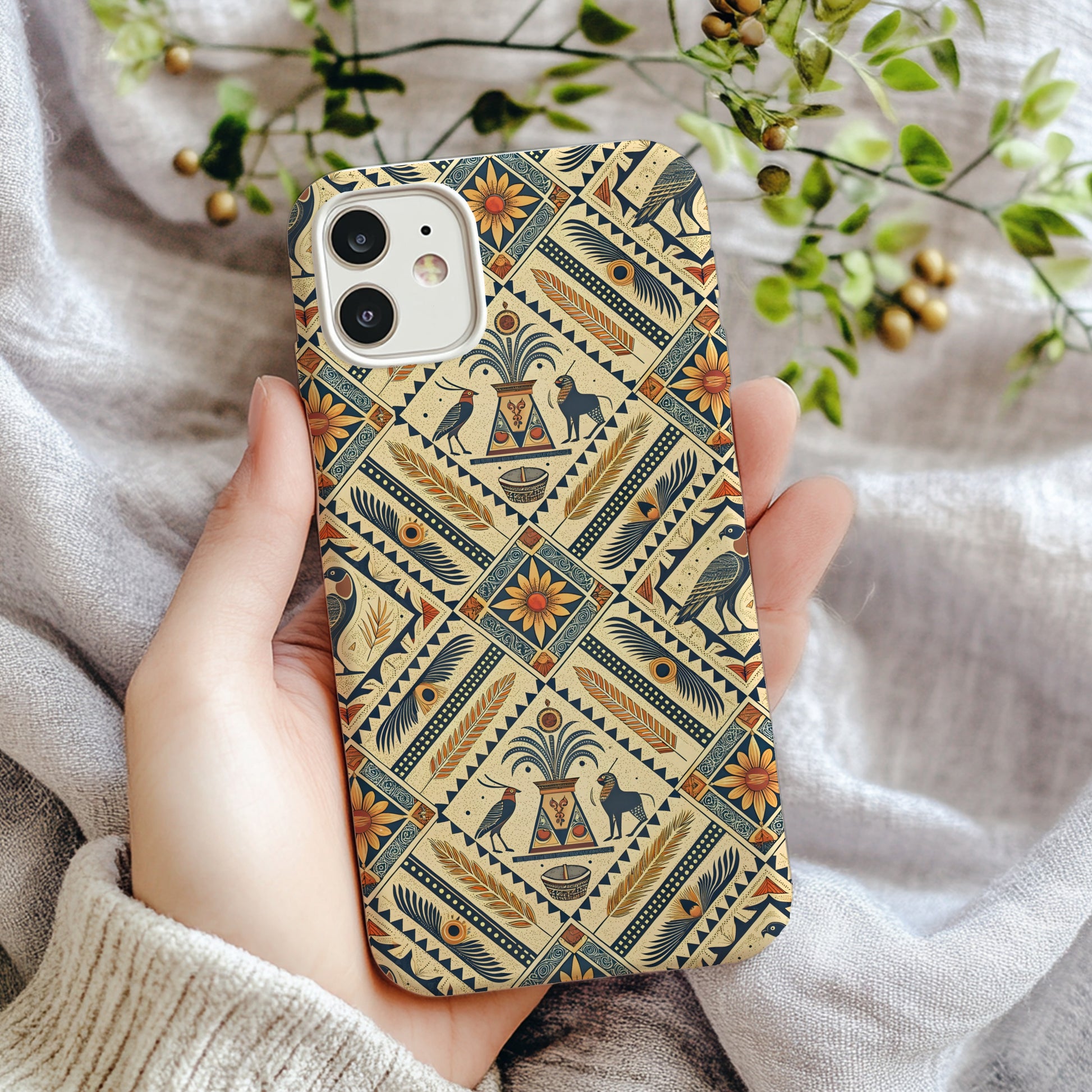 Birds Flowers Animal Pattern Artwork Graphic Custom Phone Case - Walk Greener