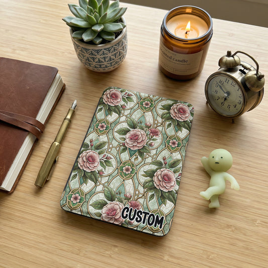 Custom Floral Design Journal with Elegant Rose Pattern