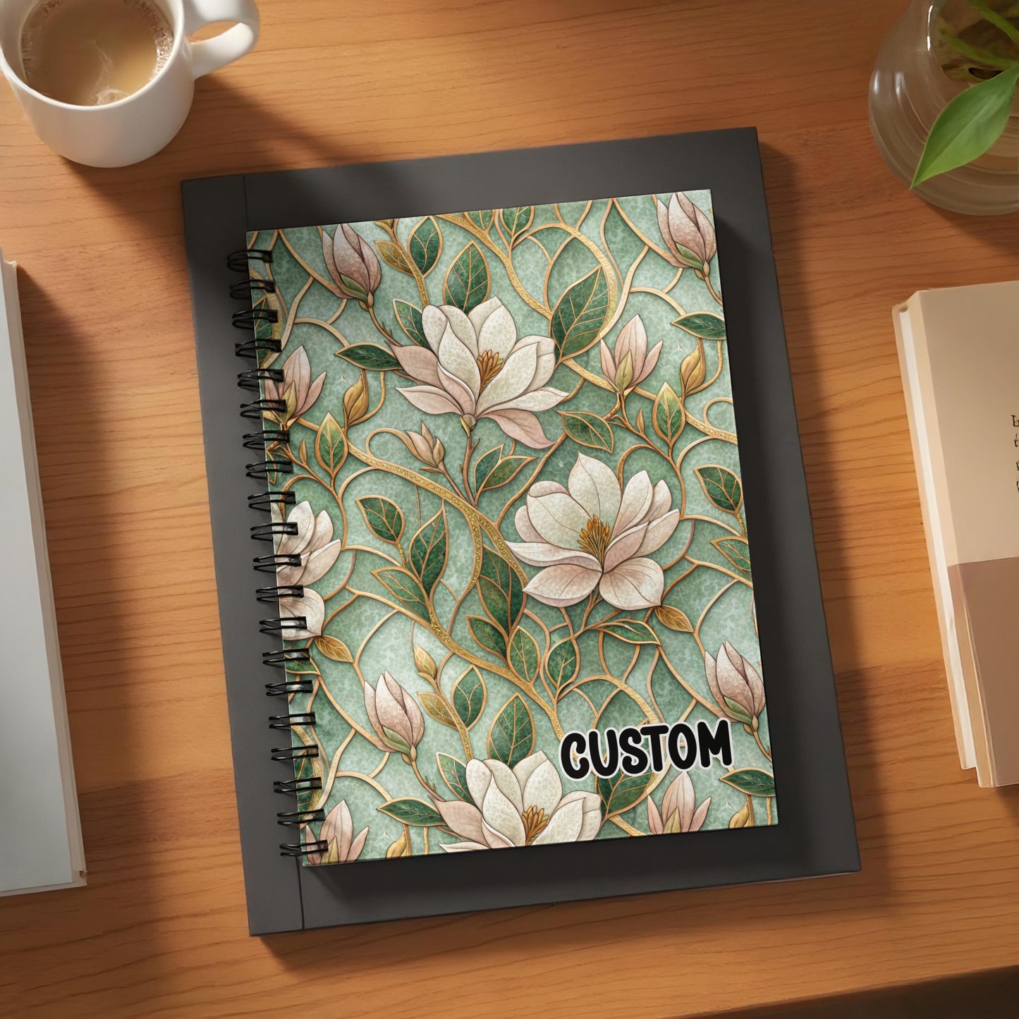 Elegant Floral Design Custom Notebook
