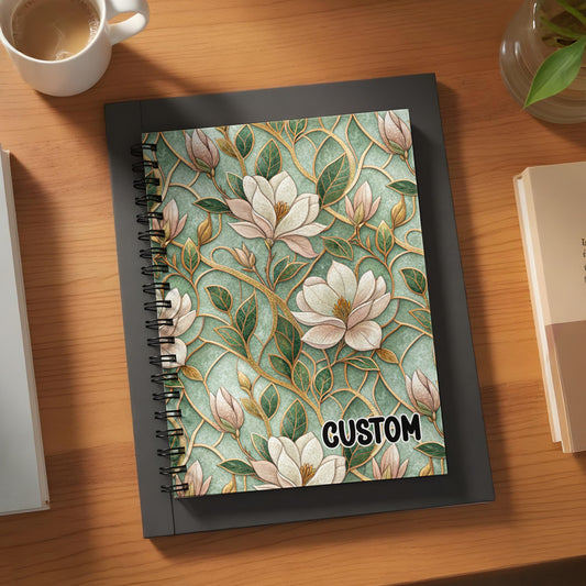 Elegant Floral Design Custom Notebook