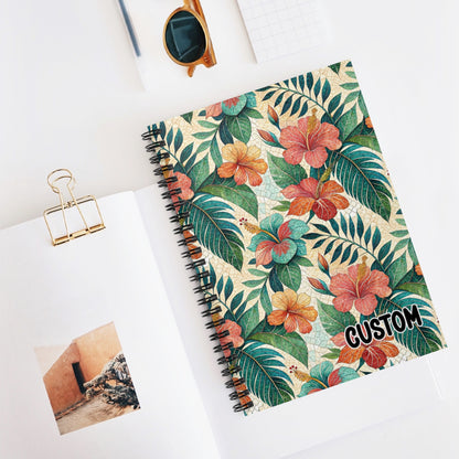 Custom Tropical Floral Spiral Notebook