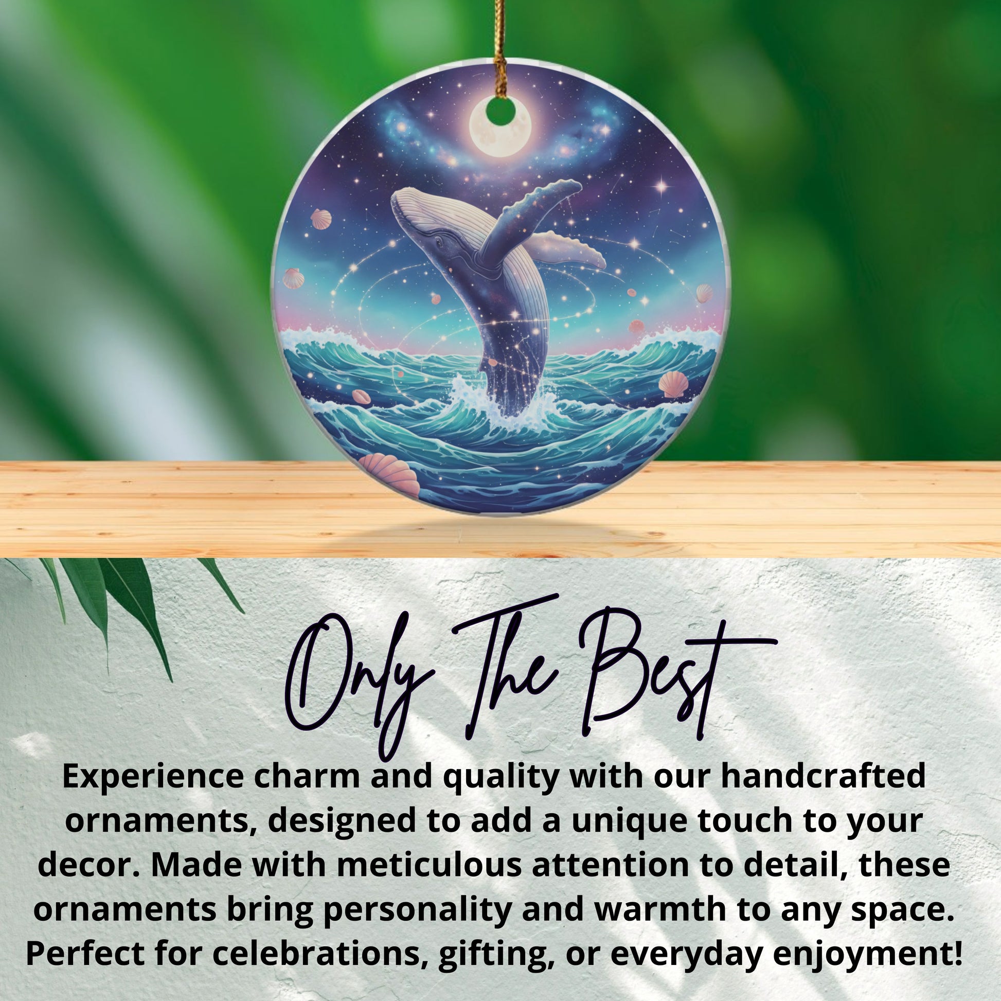 Whimsical Night Sky Whale Ocean Scene Ornament product type