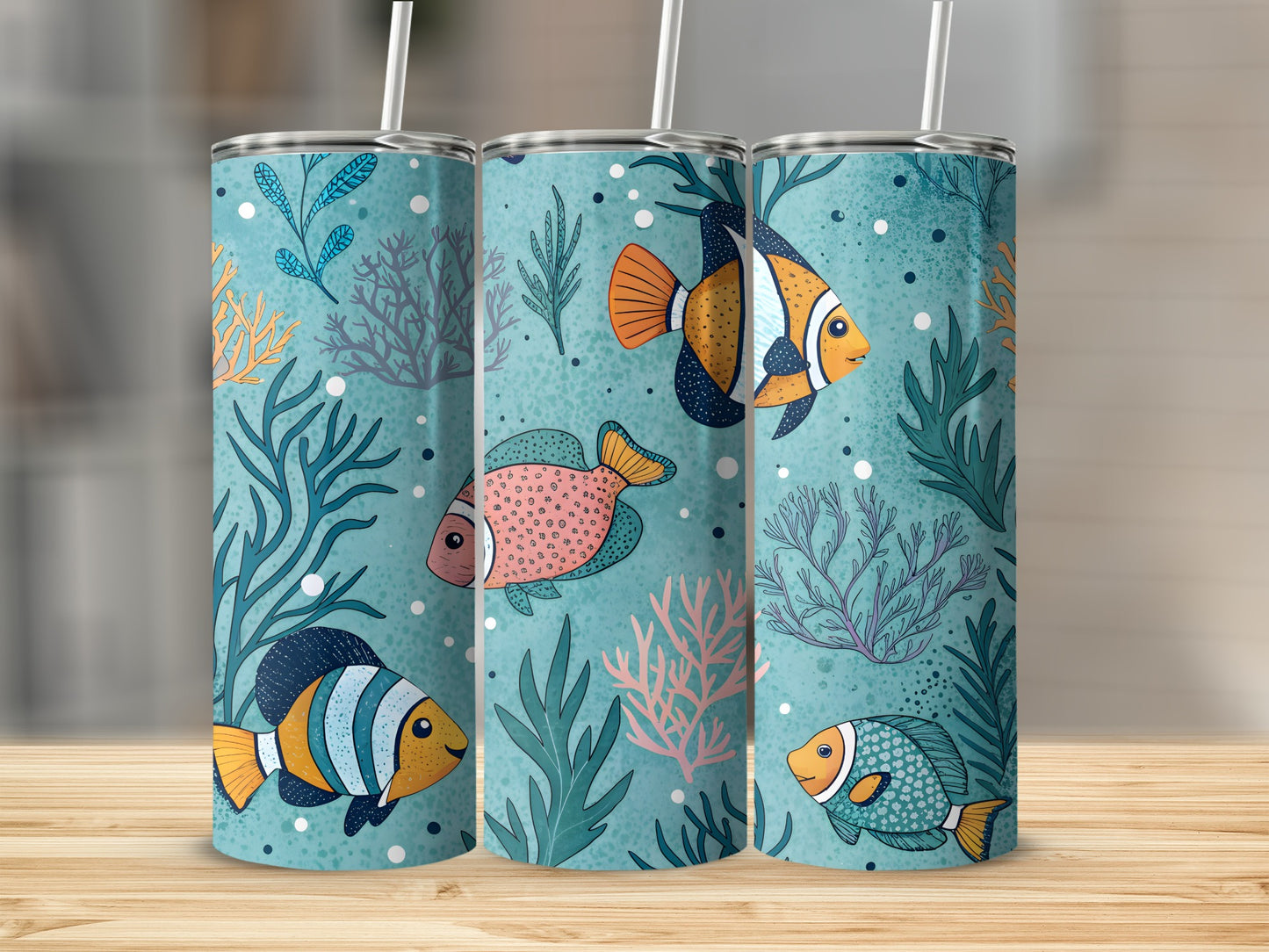 Tropical Fish and Coral Reef Design Tumbler