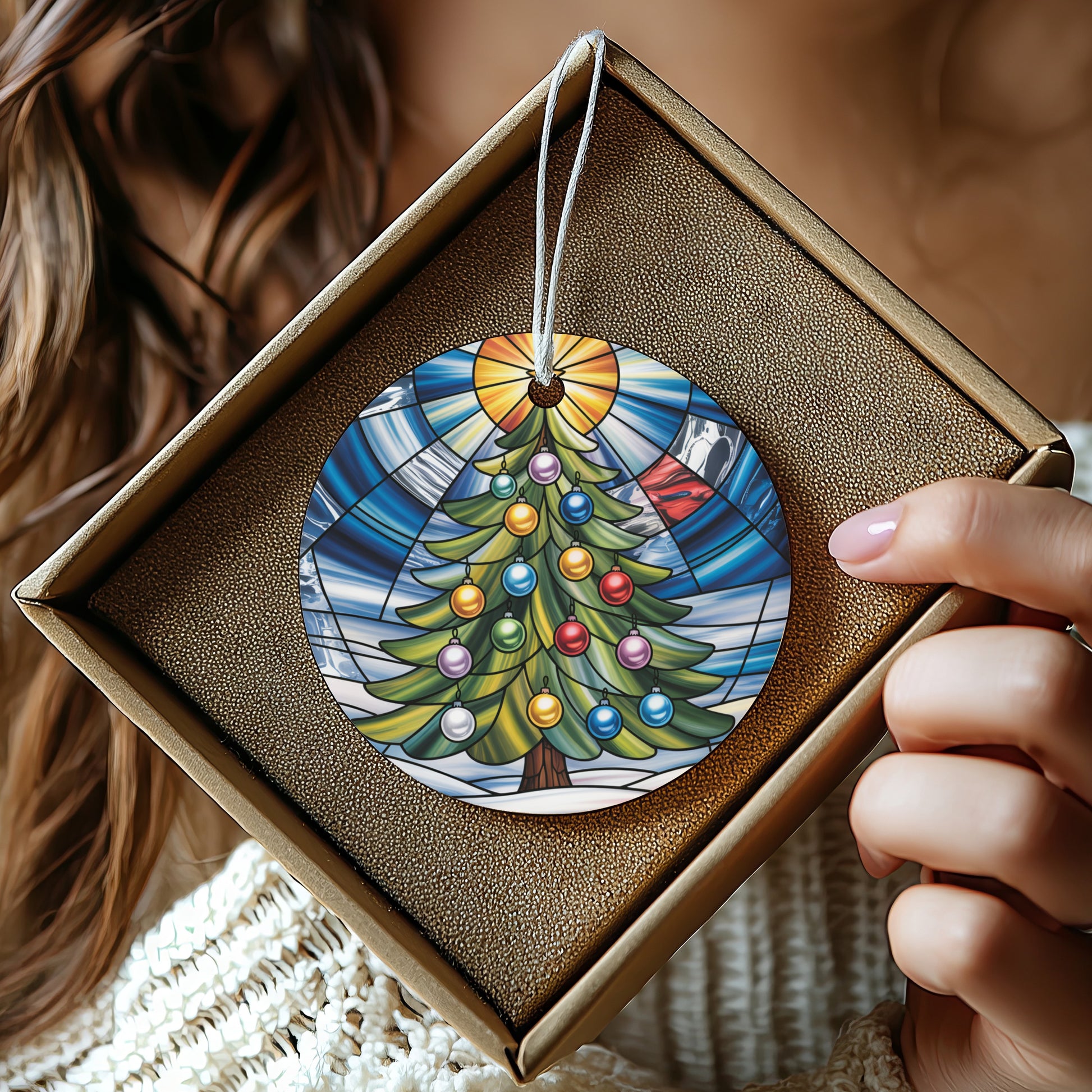 Stained Glass Christmas Tree Ornament perfect festive product type