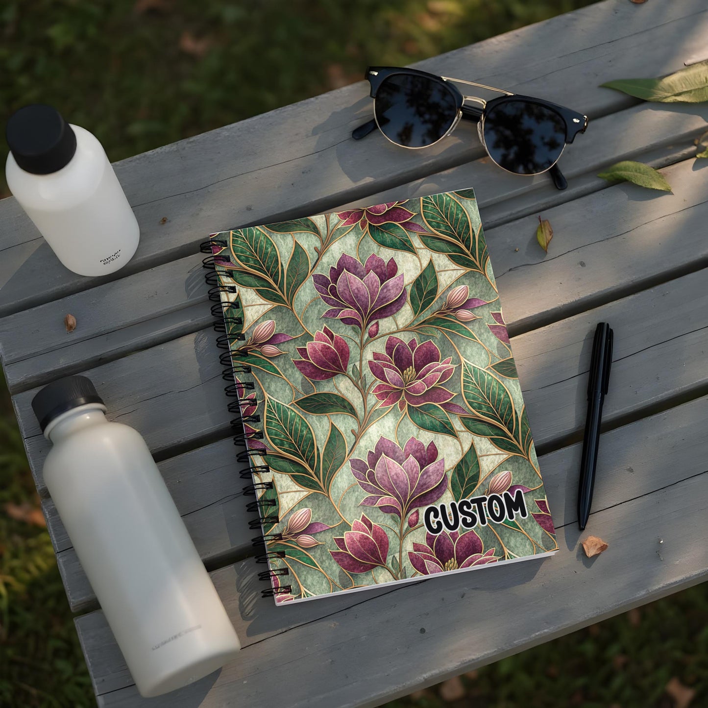 Custom Floral Pattern Spiral Notebook for Journaling