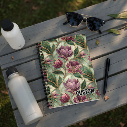 Custom Floral Pattern Spiral Notebook for Journaling