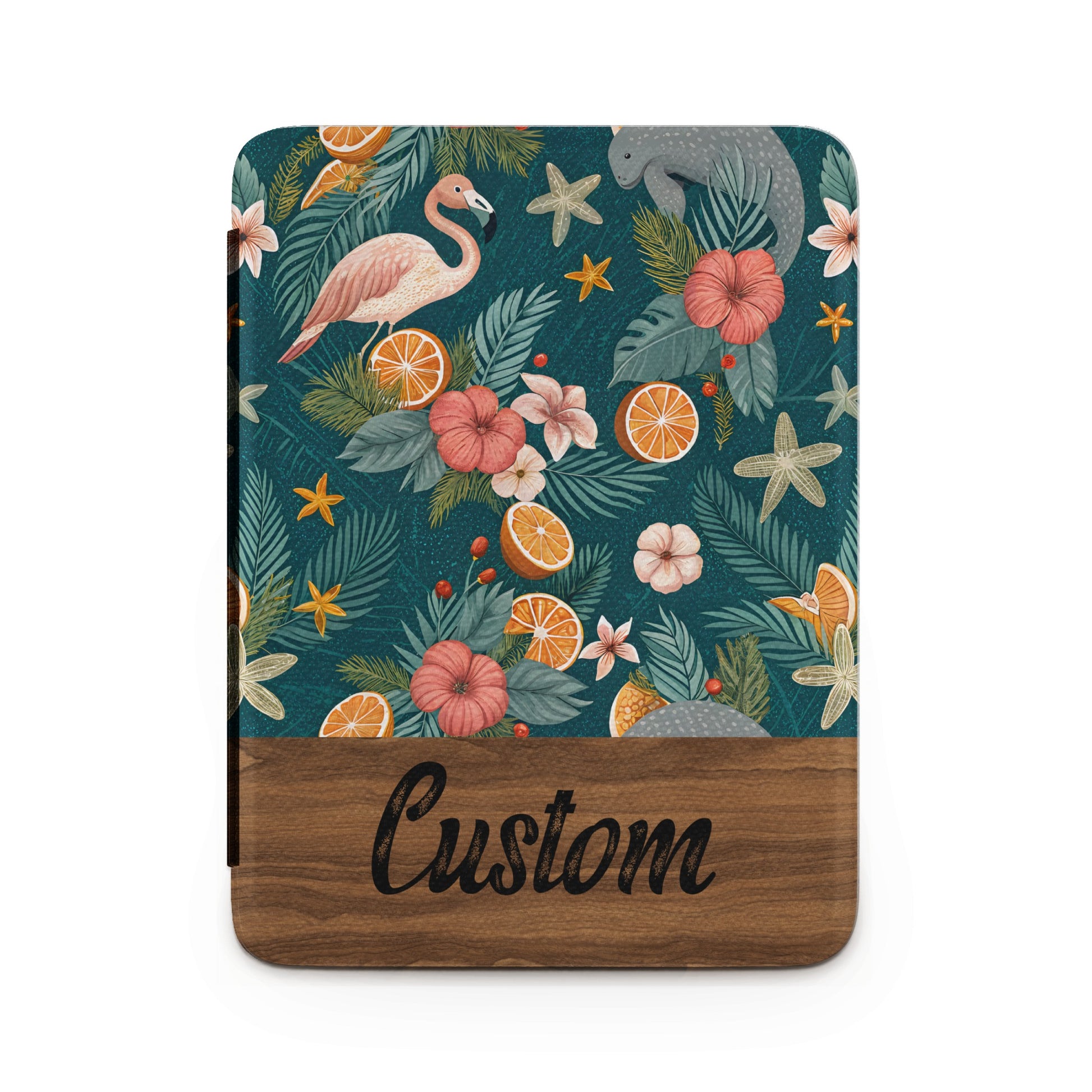 Tropical Floral and Flamingo Custom Notebook
