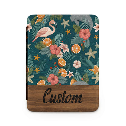 Tropical Floral and Flamingo Custom Notebook