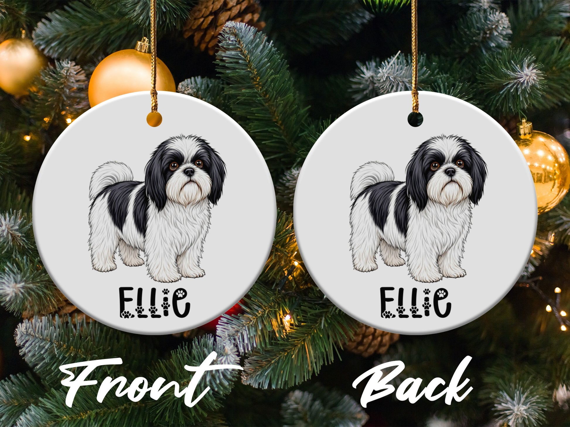 Personalized Shih Tzu Dog Christmas Ornament product
