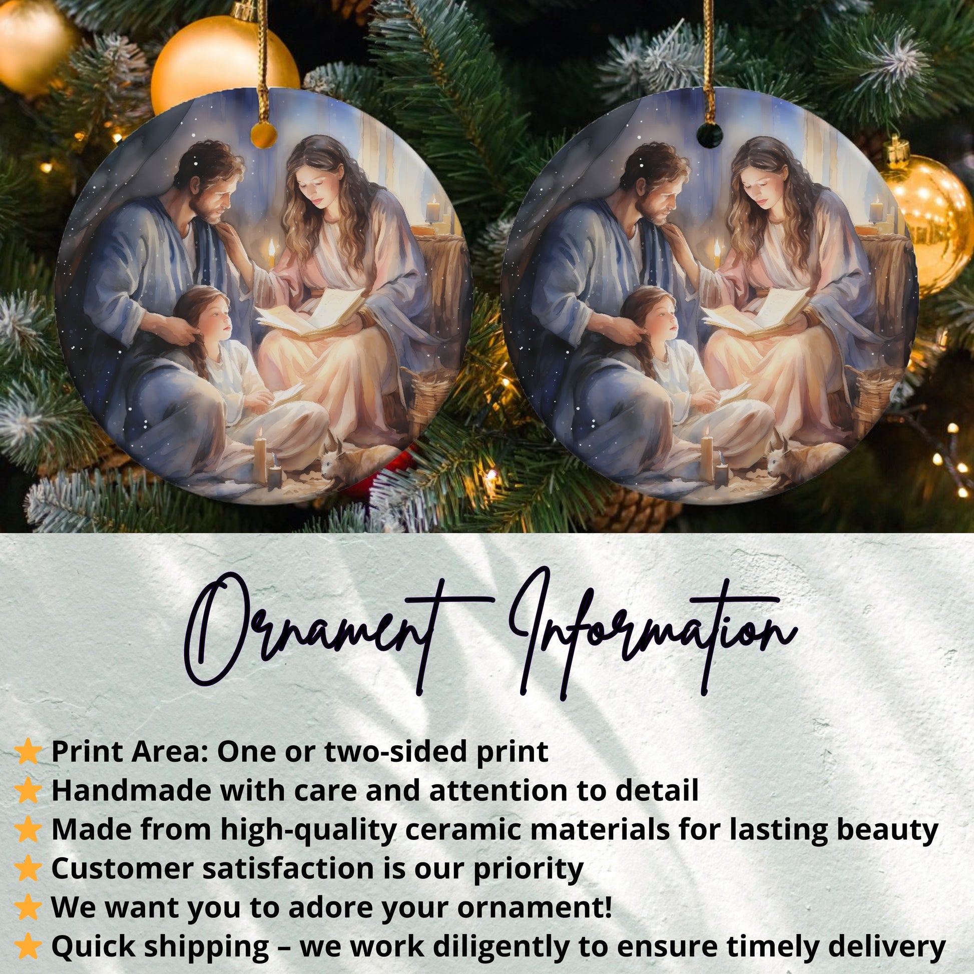 Family Nativity Scene Christmas Ornament product