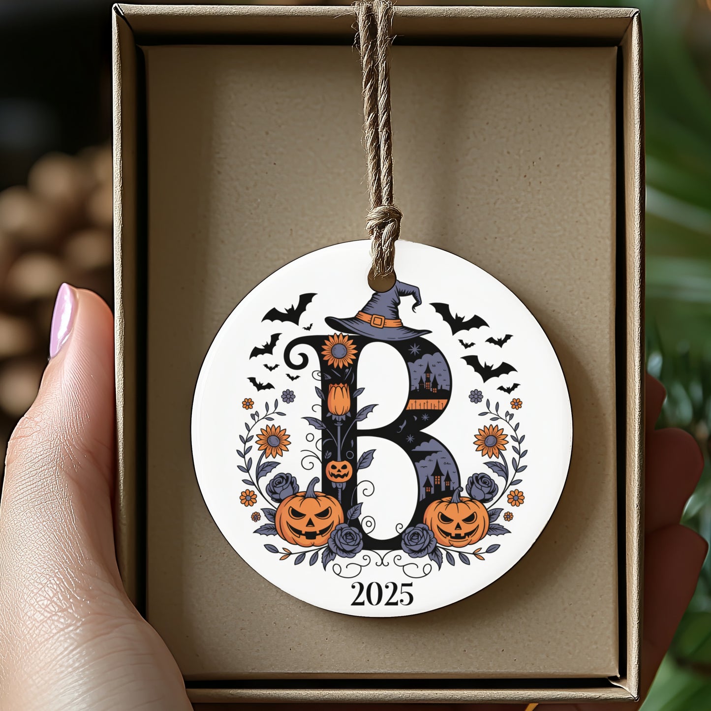 Personalized Halloween Pumpkin Themed Ornament product