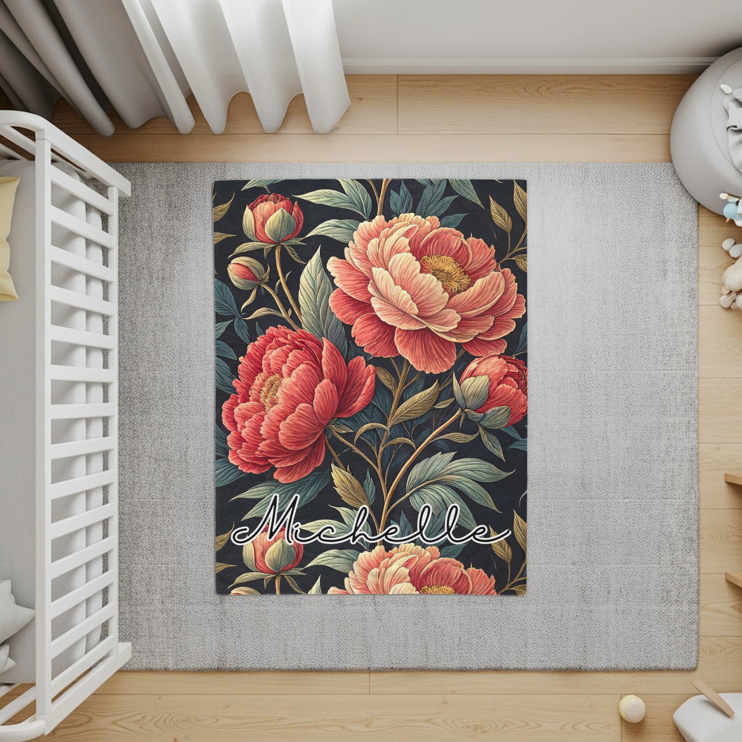 Custom Name Beautiful Flowers With Dark Background - Walk Greener