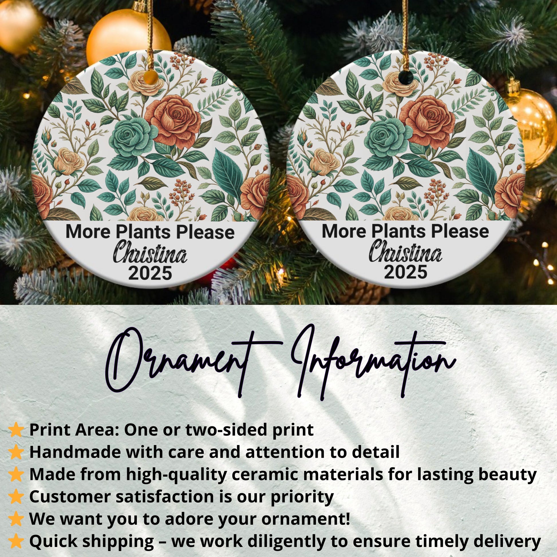 More Plants Please Personalized Ornament product