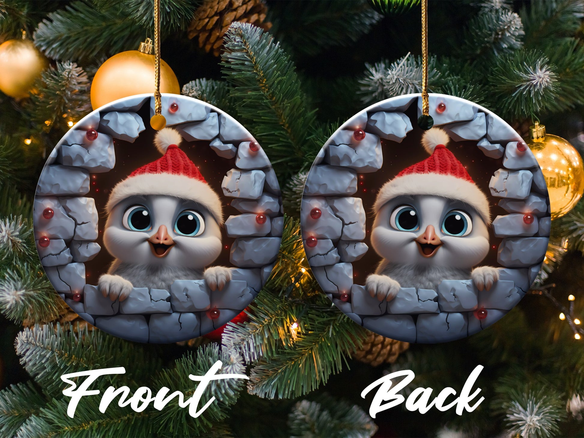 Cute Baby Penguin With Santa Hat Christmas product
