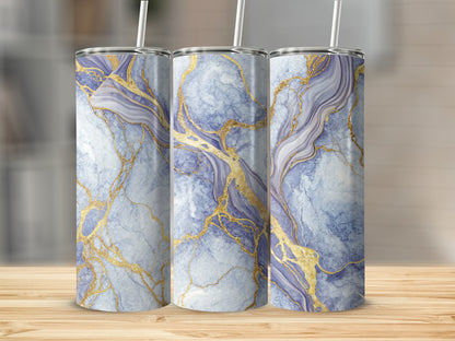 Elegant Marble and Gold Patterned Insulated Tumbler