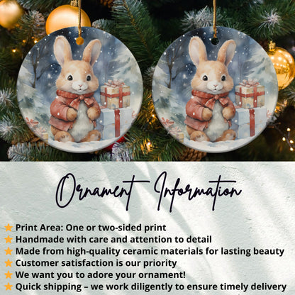 Adorable Rabbit Christmas Holiday Decor Ornament product type