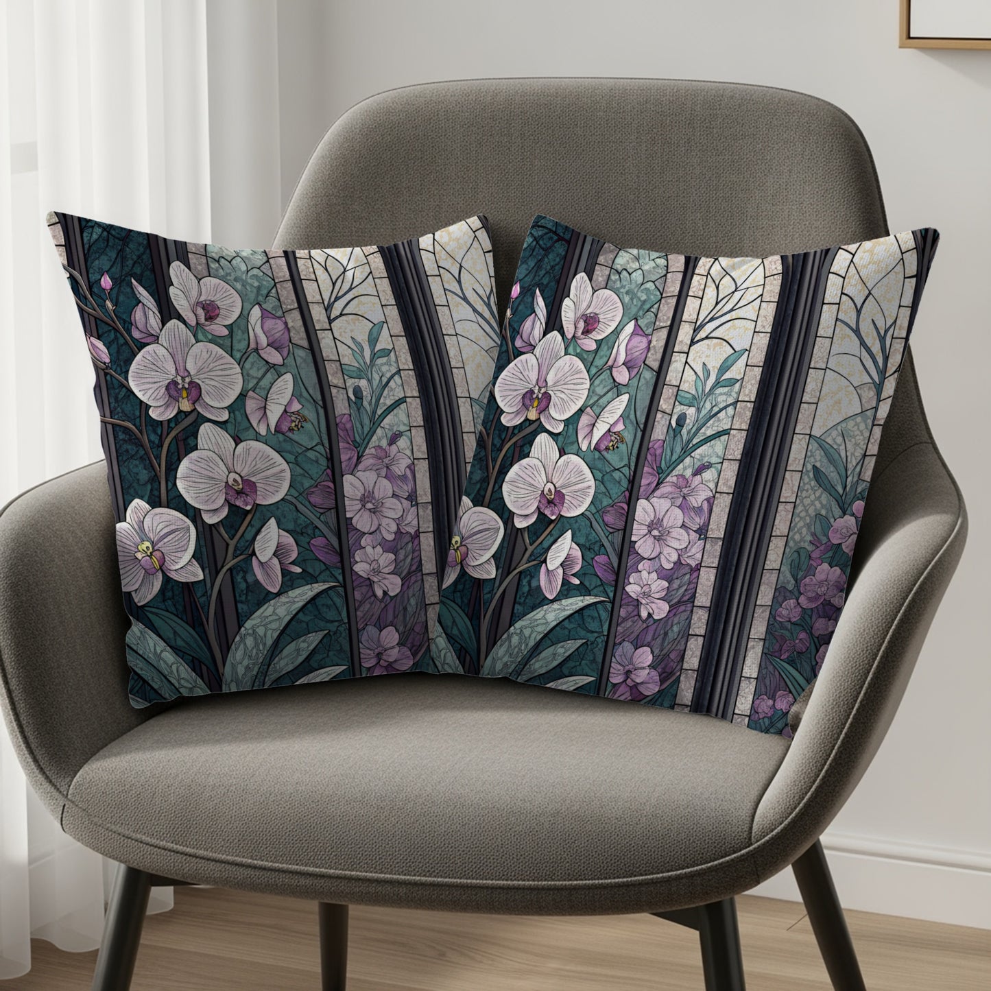 Elegant Botanical Print Throw Pillow for Home Decor