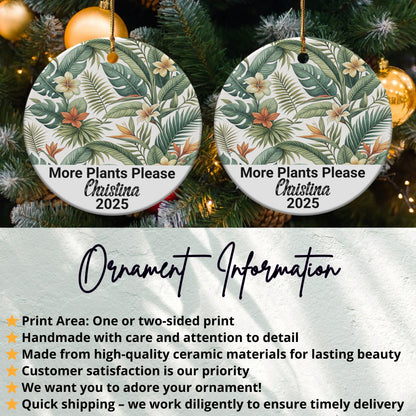 Personalized More Plants Please Ornament product type