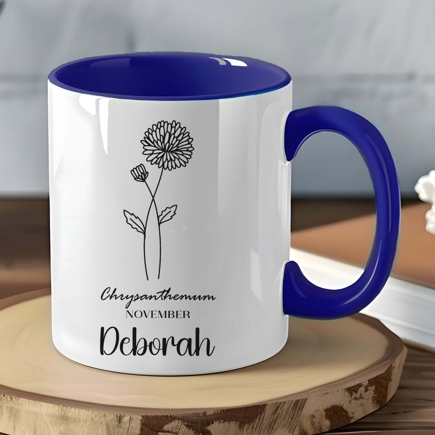 Personalized Chrysanthemum November Deborah Mug