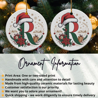 Christmas Themed R Initial Ornament product