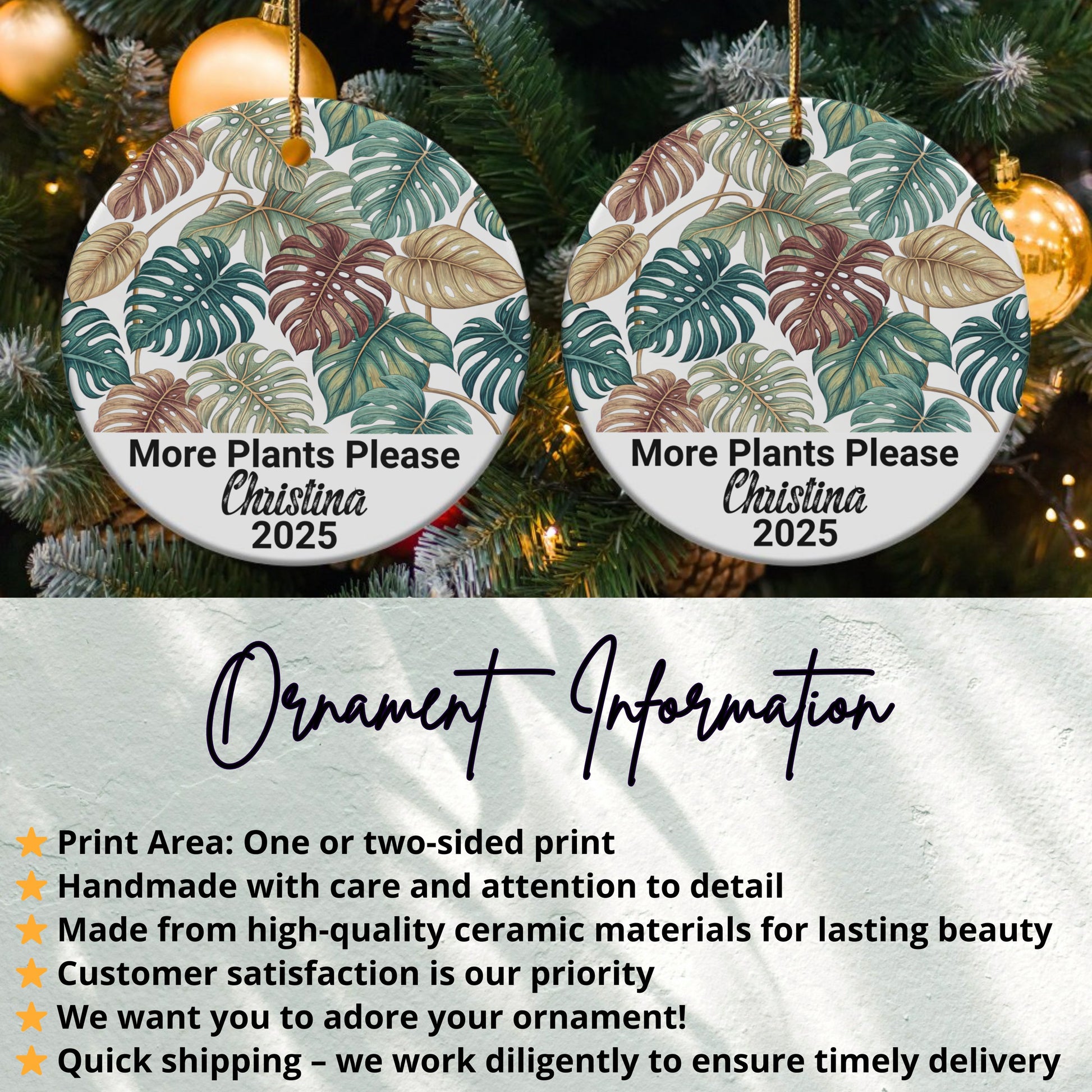 More Plants Please Personalized Ornament product