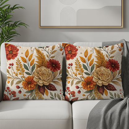 Autumn Floral Design Cushion Covers for Home Decor