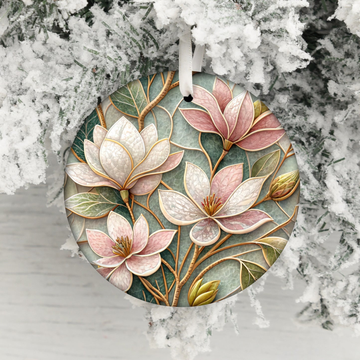 Beautiful Floral Design Holiday Ornament Product