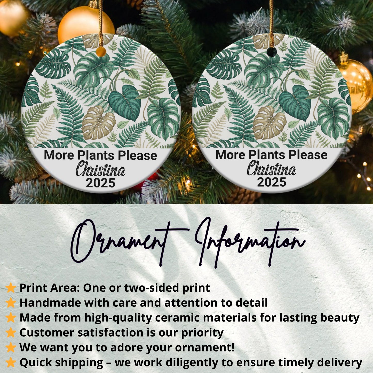 Personalized More Plants Please Christmas Ornament product