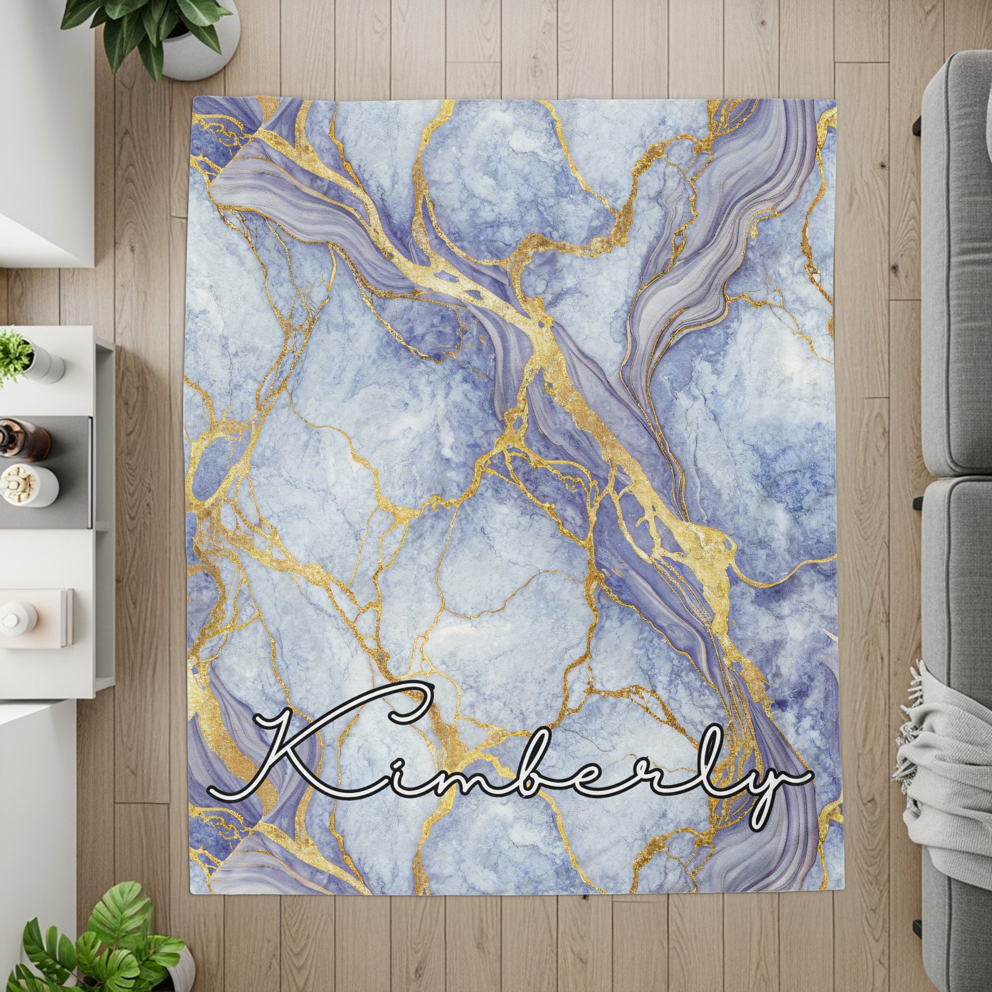 Marble Texture with Golden Veins and Custom Name - Walk Greener