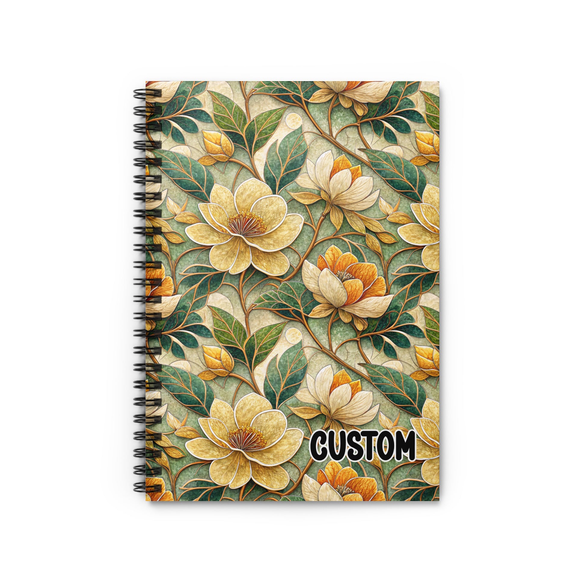 Custom Floral Design Spiral Bound Notebook