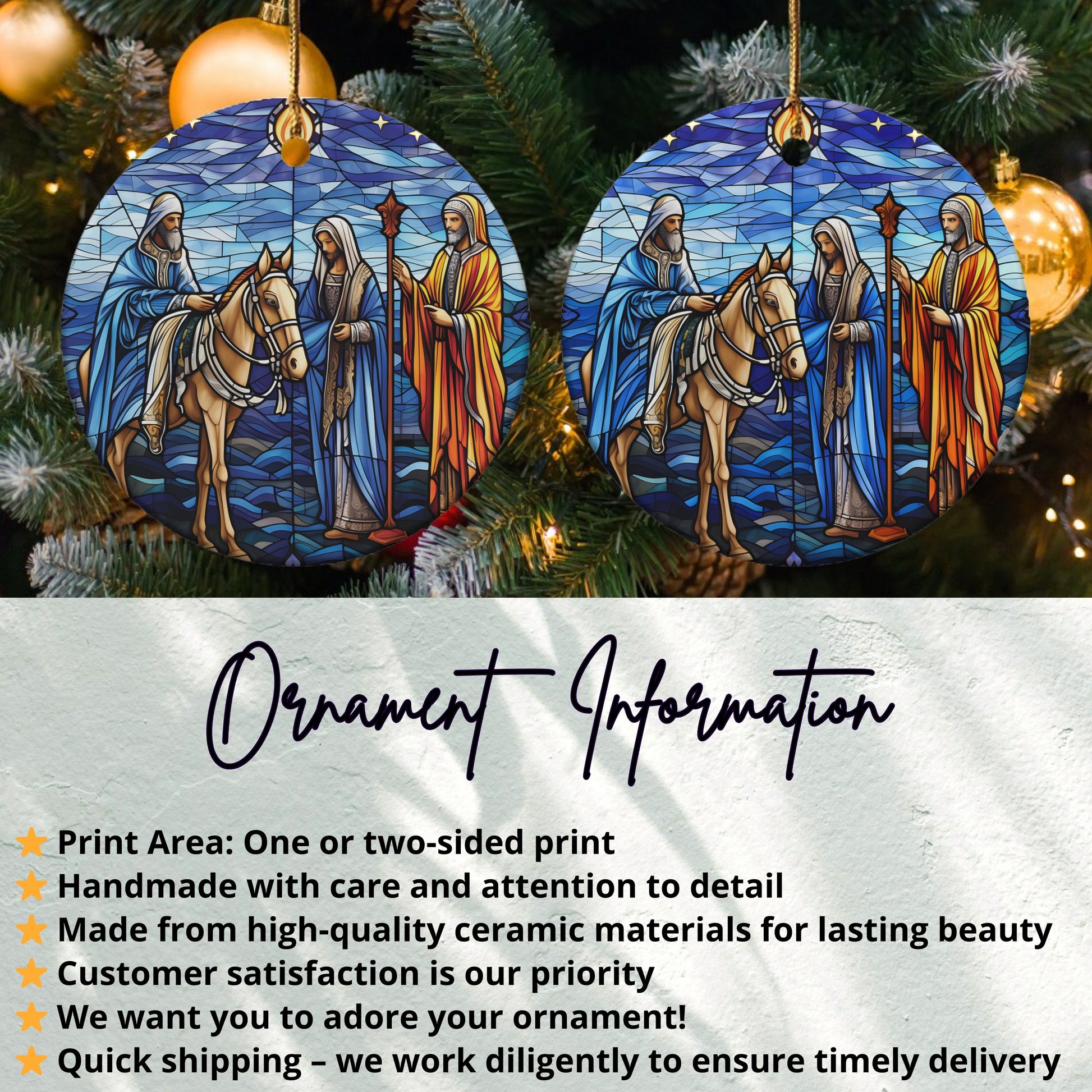 Handcrafted Stained Glass Style Hanging Ornament product