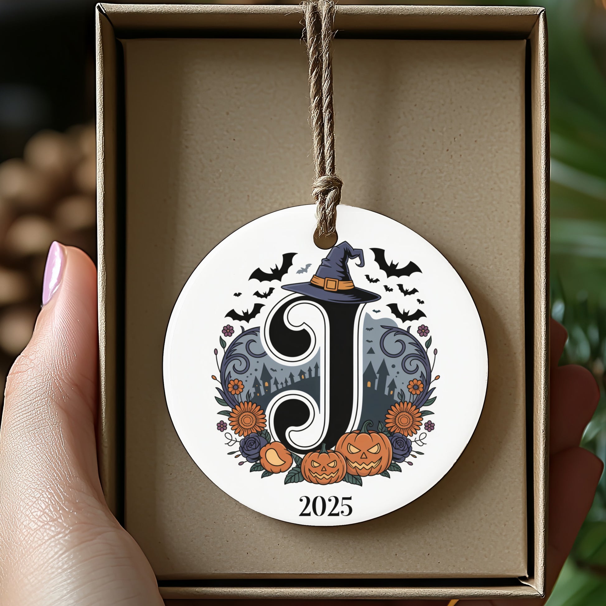 Personalized Halloween Letter J Ornament 2025 product type