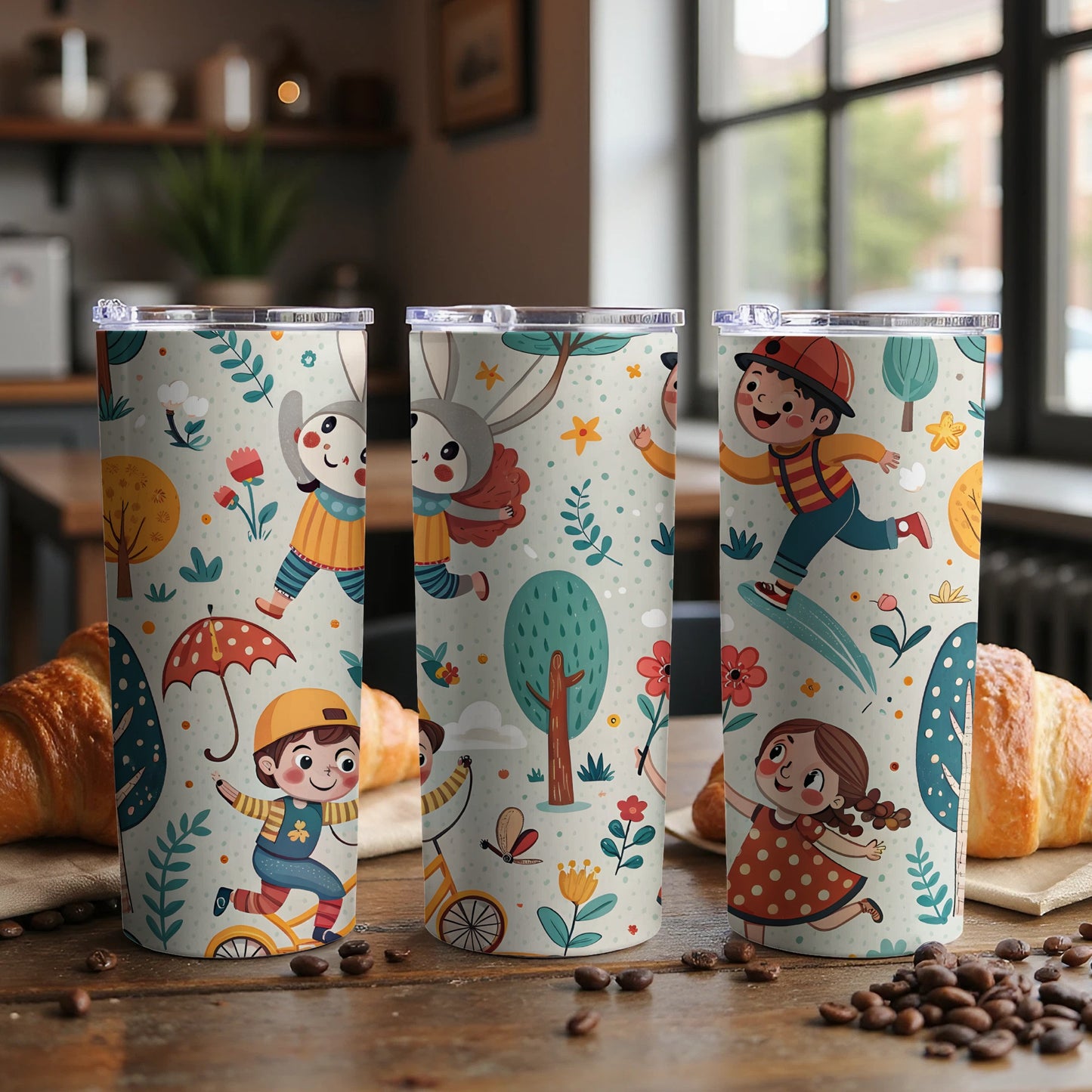Playful Kids Theme Insulated Tumbler Set for Daily Use