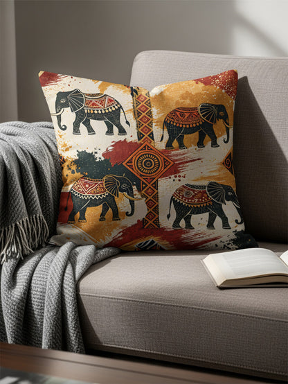 Colorful Elephant Patterns Decorative Pillow Product