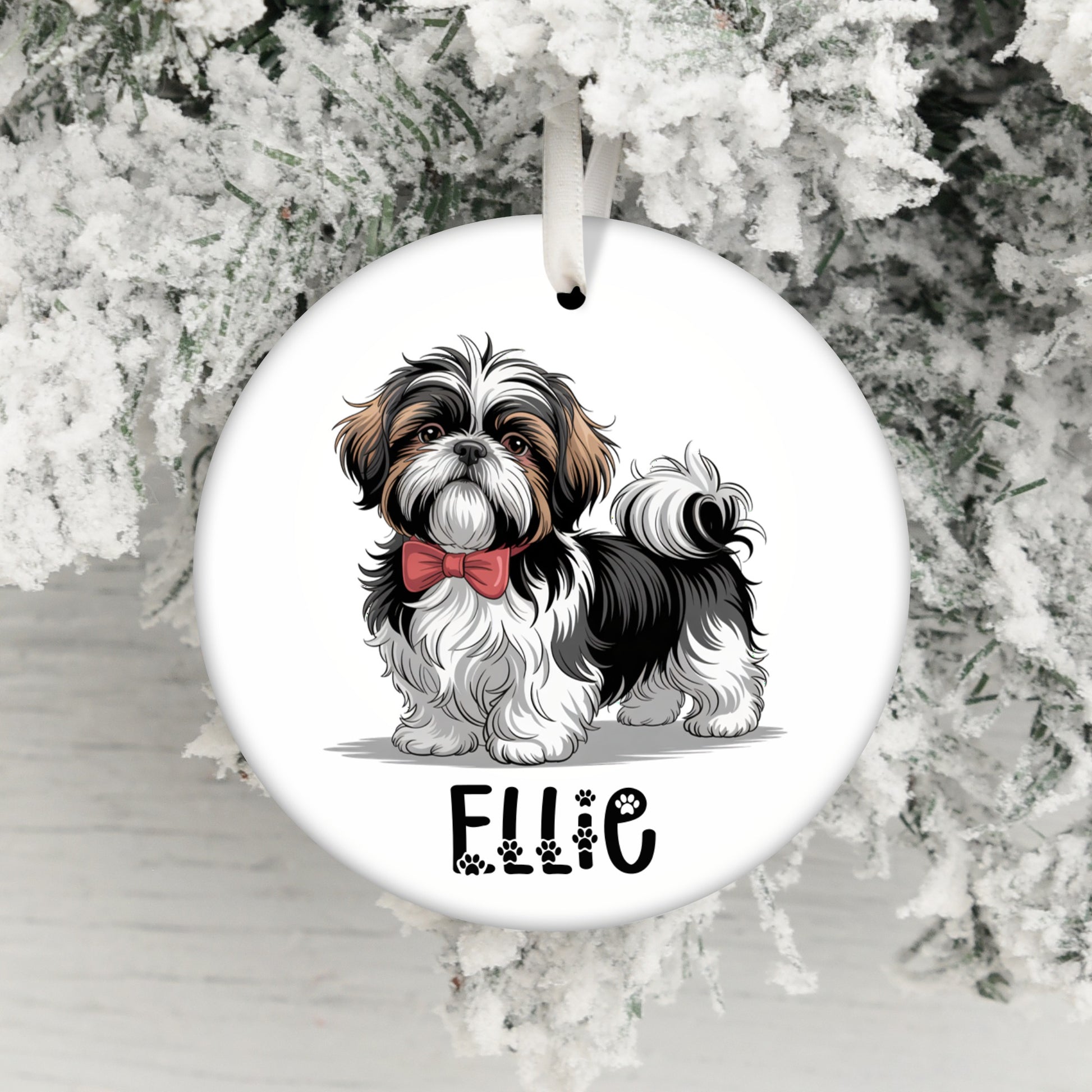 Cute Shih Tzu Dog Personalized Christmas Ornament product type