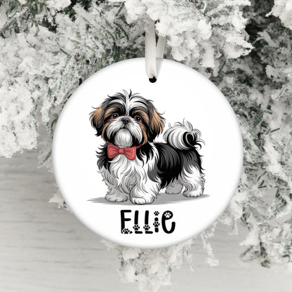 Cute Shih Tzu Dog Personalized Christmas Ornament product type