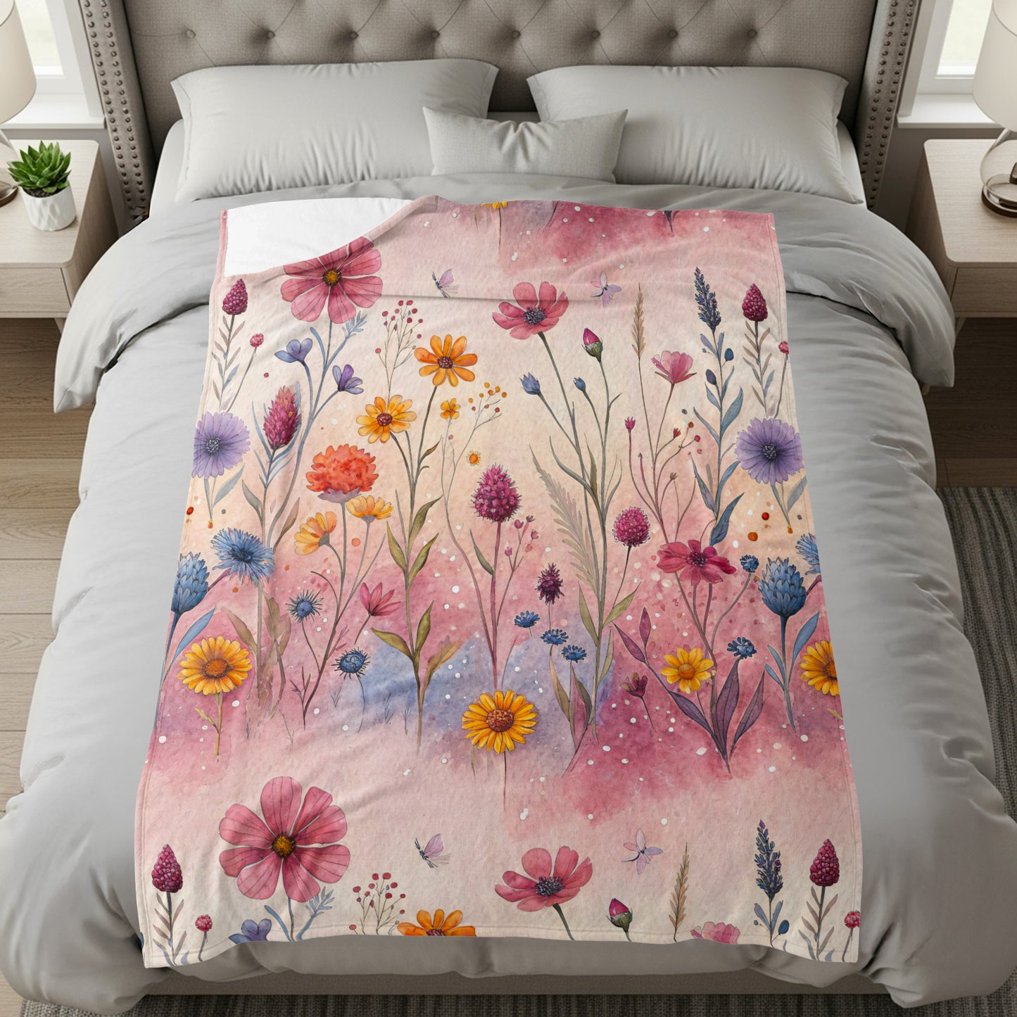 Watercolor Wildflower Meadow Delicate Floral Pattern - Walk Greener