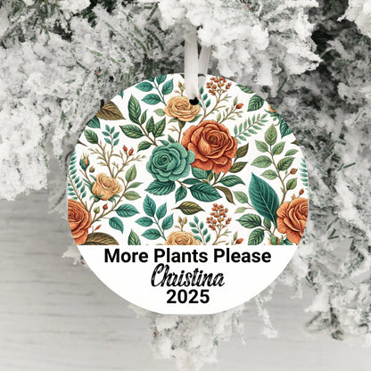 Floral More Plants Please 2025 Round Ornament product type