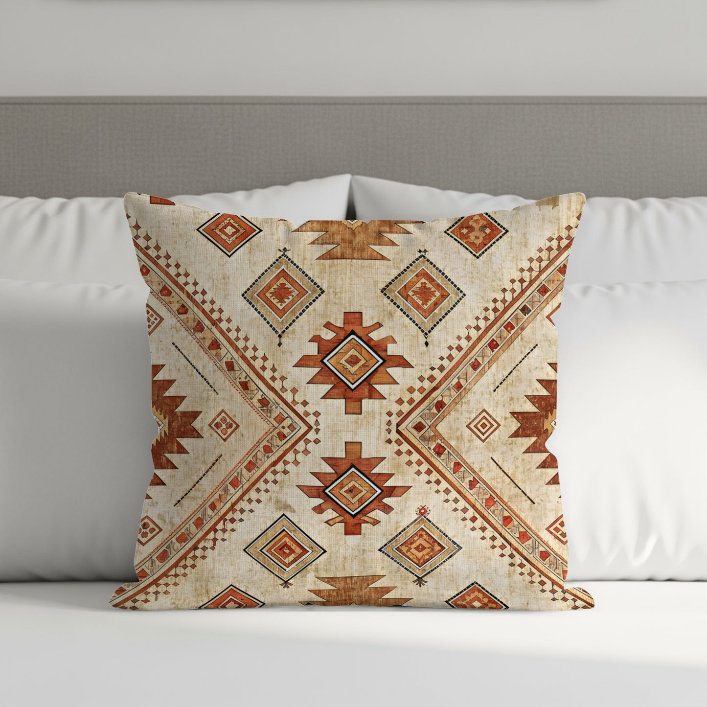 Aztec Pattern Brown and Beige Decorative Pillows & Pillow Cases - Walk Greener